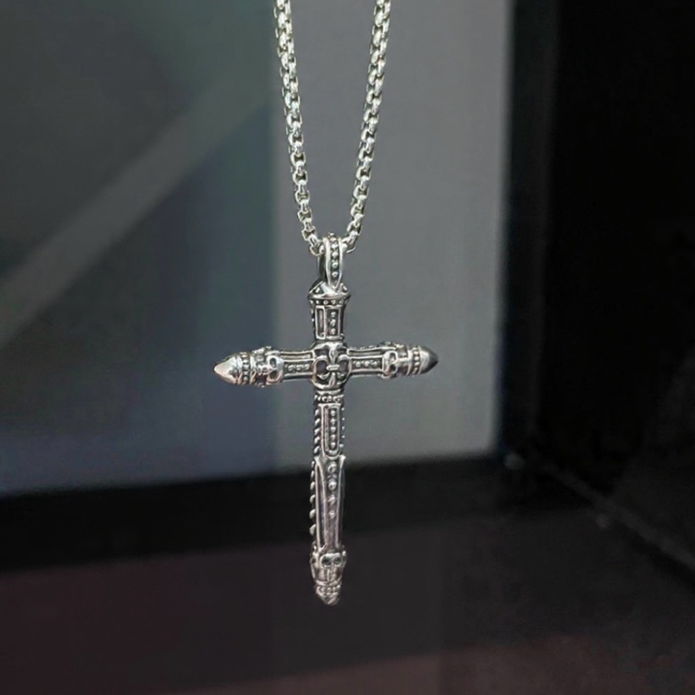 Silver Cross Pendant Necklace